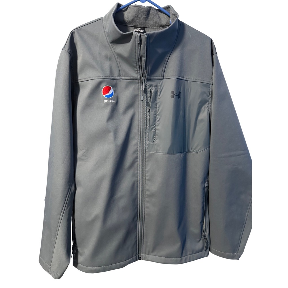 Under Armour Pepsi Softshell Jacket Mens XXL Gray ColdGear